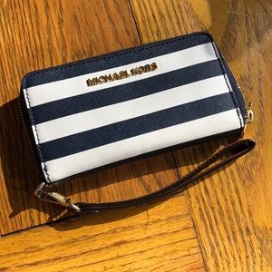 Navy and White striped Michael Kohrs Wallet 💙